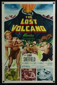 y517 LOST VOLCANO one-sheet movie poster '50 Johnny Sheffield as Bomba!