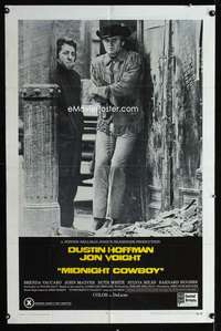 y471 MIDNIGHT COWBOY one-sheet movie poster '69 Dustin Hoffman, Jon Voight