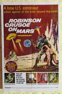 y349 ROBINSON CRUSOE ON MARS one-sheet movie poster '64 Paul Mantee