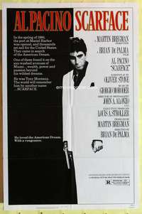 y320 SCARFACE one-sheet movie poster '83 Al Pacino, Brian De Palma, Stone