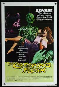 b243 CREEPING FLESH one-sheet movie poster '72 Chris Lee, Peter Cushing