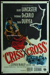 b246 CRISS CROSS one-sheet movie poster '48 Burt Lancaster film noir!