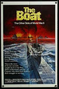 b263 DAS BOOT style B int'l 1sh '82 The Boat, Wolfgang Petersen, WW II, Meyer submarine art!