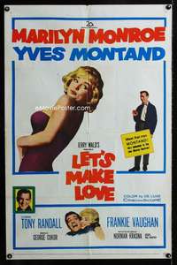 b645 LET'S MAKE LOVE one-sheet movie poster '60 sexy Marilyn Monroe!