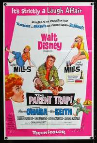 b721 PARENT TRAP one-sheet movie poster '61 Hayley Mills, Maureen O'Hara