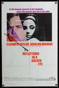 b748 REFLECTIONS IN A GOLDEN EYE one-sheet movie poster '67 Taylor, Brando