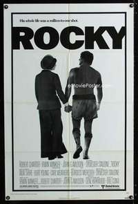 b753 ROCKY one-sheet movie poster '77 Sylvester Stallone, boxing!