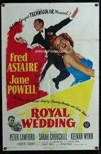 b759 ROYAL WEDDING one-sheet movie poster '51 Fred Astaire, Jane Powell