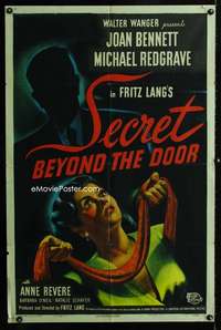 b787 SECRET BEYOND THE DOOR one-sheet movie poster '47 Fritz Lang, noir!