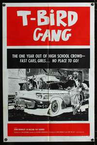 b814 T-BIRD GANG one-sheet movie poster '59 Roger Corman teen car classic!