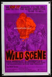 b885 WILD SCENE one-sheet movie poster '70 go to Hell older generation!