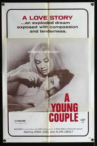 b896 YOUNG COUPLE one-sheet movie poster '72 true love that doesn't last!