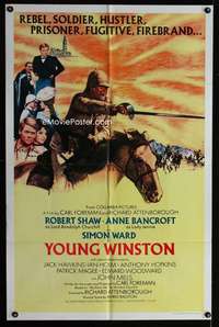 b897 YOUNG WINSTON one-sheet movie poster '72 Robert Shaw, Churchill