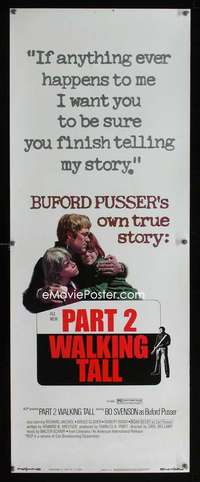 f454 PART 2 WALKING TALL insert movie poster '75 Bo Svenson, AIP