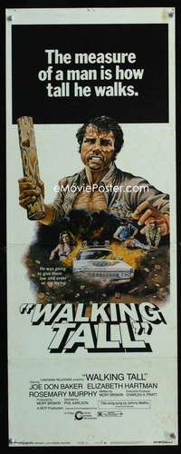 f638 WALKING TALL insert movie poster '73 Joe Don Baker, classic!