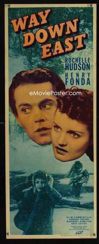 f644 WAY DOWN EAST insert movie poster '35 Henry Fonda, Hudson