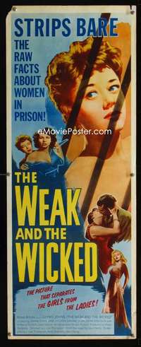 f648 WEAK & THE WICKED insert movie poster '54 badgirl Diana Dors!