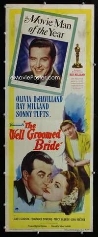 f649 WELL GROOMED BRIDE insert movie poster '46 Milland, de Havilland