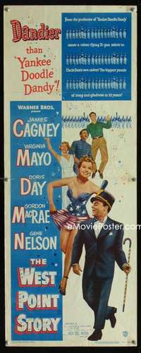 f652 WEST POINT STORY insert movie poster '50 James Cagney, Mayo