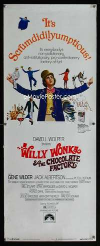 f663 WILLY WONKA & THE CHOCOLATE FACTORY insert movie poster '71