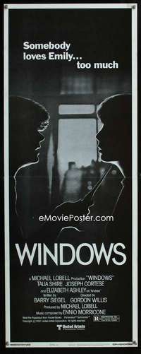 f664 WINDOWS insert movie poster '80 Talia Shire, psycho stalker!