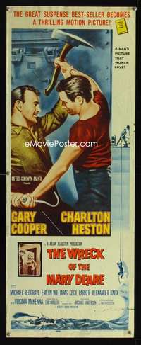 f673 WRECK OF THE MARY DEARE insert movie poster '59 Cooper, Heston