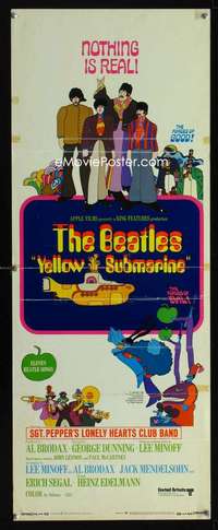 f676 YELLOW SUBMARINE insert movie poster '68 The Beatles cartoon!