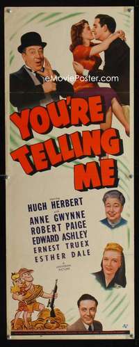 f678 YOU'RE TELLING ME insert movie poster '42 Hugh Herbert, Gwynne