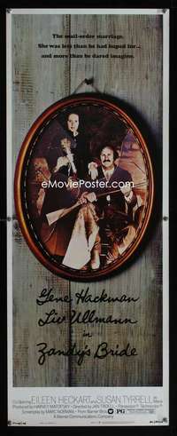 f679 ZANDY'S BRIDE insert movie poster '74 Gene Hackman, Liv Ullmann