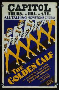 m327 GOLDEN CALF window card movie poster '30 deco art of sexy showgirls!