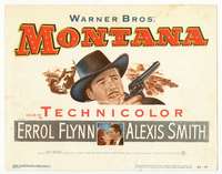 r466 MONTANA movie title lobby card '50 Errol Flynn, Alexis Smith