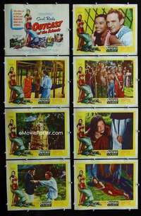 v496 OUTCAST OF THE ISLANDS 8 movie lobby cards '52 exotic sexy Kerima!