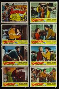 v495 OUTCAST 8 movie lobby cards '54 John Derek, Joan Evans