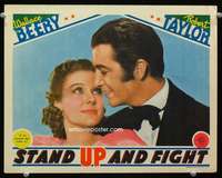 v131 STAND UP & FIGHT movie lobby card '39 Robert Taylor close up!