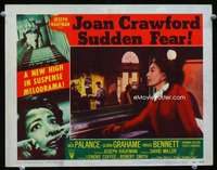 v133 SUDDEN FEAR movie lobby card #8 '52 Joan Crawford, Jack Palance