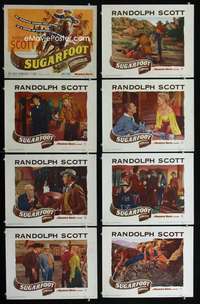 v598 SUGARFOOT 8 movie lobby cards '51 Randolph Scott, Adele Jergens