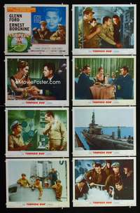 v620 TORPEDO RUN 8 movie lobby cards '58 Glenn Ford, Ernest Borgnine