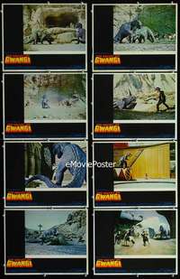 v638 VALLEY OF GWANGI 8 movie lobby cards '69 Harryhausen, dinosaurs!