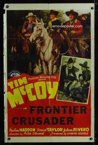 a182 TIM MCCOY linen 1sh 1940s portraits of classic cowboy with horse, Frontier Crusader