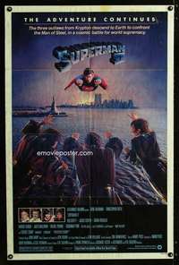 a484 SUPERMAN 2 one-sheet movie poster '81 Christopher Reeve, Terence Stamp