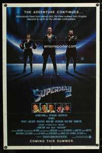 a485 SUPERMAN 2 teaser one-sheet movie poster '81 Terence Stamp, villains!