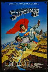 a487 SUPERMAN III advance one-sheet movie poster '83 Chris Reeve, Pryor