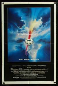 a483 SUPERMAN one-sheet movie poster '78 Bob Peak shield artwork!