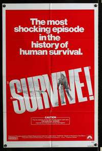 a489 SURVIVE one-sheet movie poster '76 Rene Cardona, Mexican cannibalism!