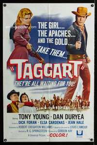 a490 TAGGART one-sheet movie poster '64 Tony Young, Dan Duryea, western!