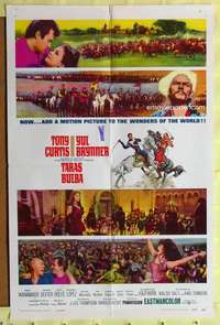 a493 TARAS BULBA style A one-sheet movie poster '62 Curtis, Yul Brynner