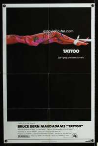 a495 TATTOO one-sheet movie poster '81 Bruce Dern, cool body art image!