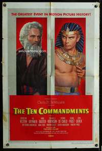 a496 TEN COMMANDMENTS style B one-sheet movie poster '56 Heston by Karsh!