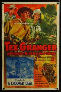 a500 TEX GRANGER Chap 6 one-sheet movie poster '47 cool western serial!