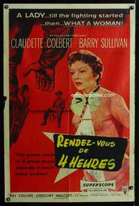 a502 TEXAS LADY one-sheet movie poster '55 Claudette Colbert, Sullivan